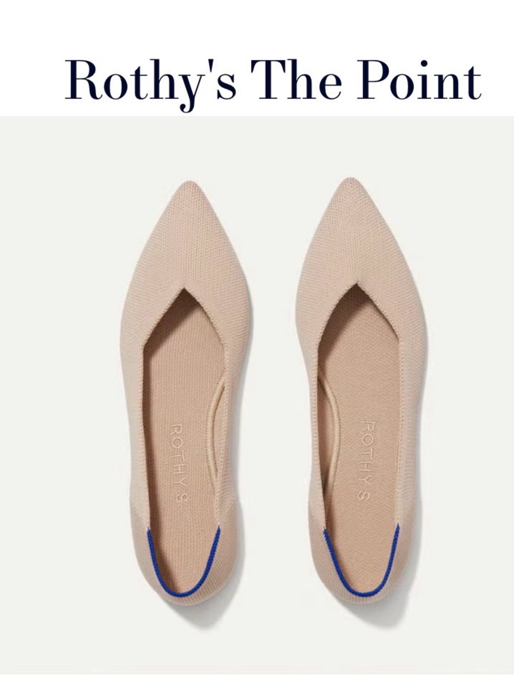 Rothy's The Point Flats in Ecru